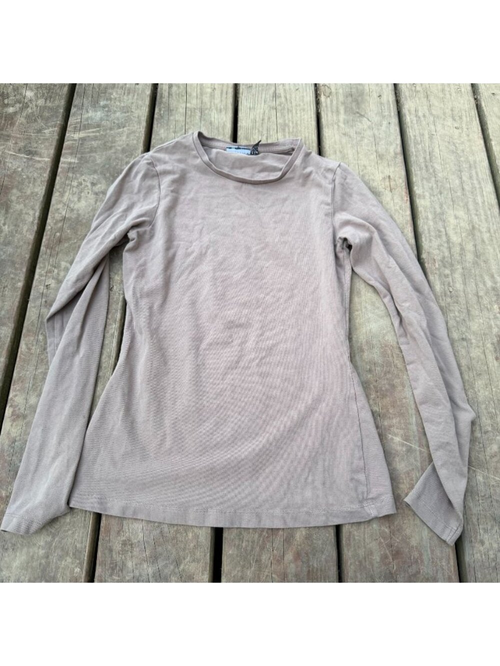 ASOS Design Long-Sleeve Taupe Top UK 6 EU 34 US 2 Stretchy Casual Wear
